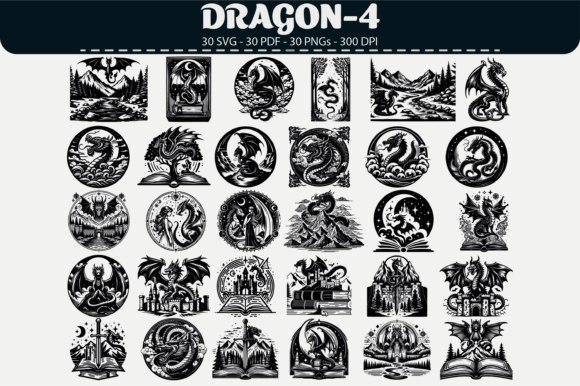 Download Dragon Vector Clipart – 30 Designs - Dragon Collection