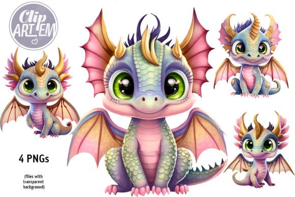 Download Pink Gold Baby Dragon 4 PNG Clip Art - Premium Resources