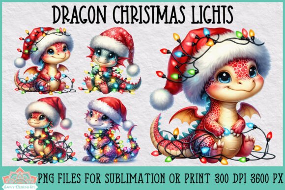 Download Dragon Christmas Lights Clipart - Dragon Collection