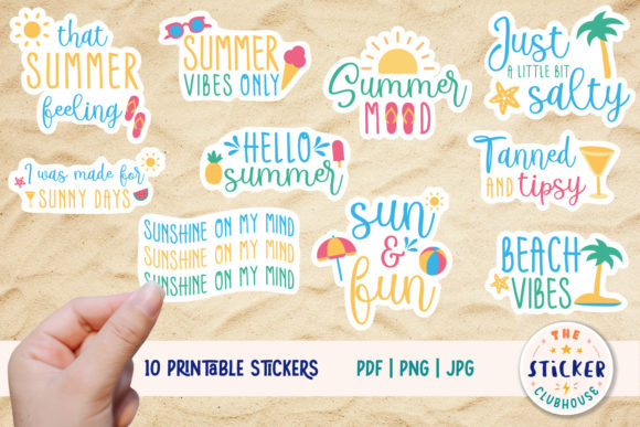 Download Printable Summer Stickers - Printable Collection