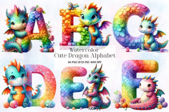 Download Cute Dragon Alphabet - Premium Bundle