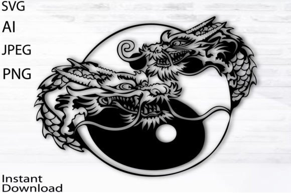 Download Ying Yang Dragon Svg/Jpg/Png/Ai - Premium Resources