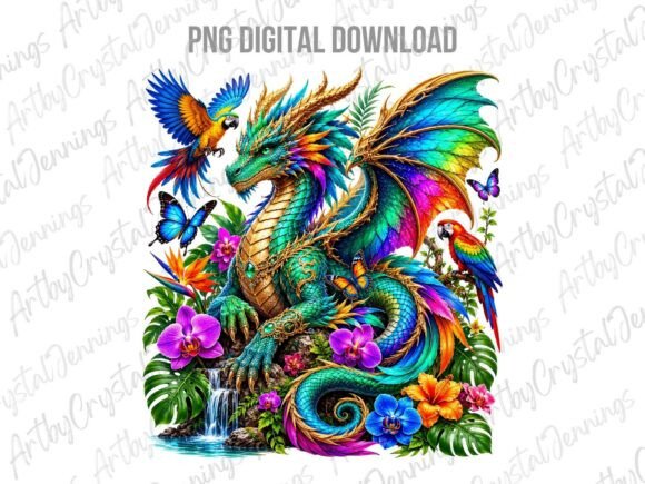 Download Vibrant Exotic Tropical Dragon PNG - Premium Bundle