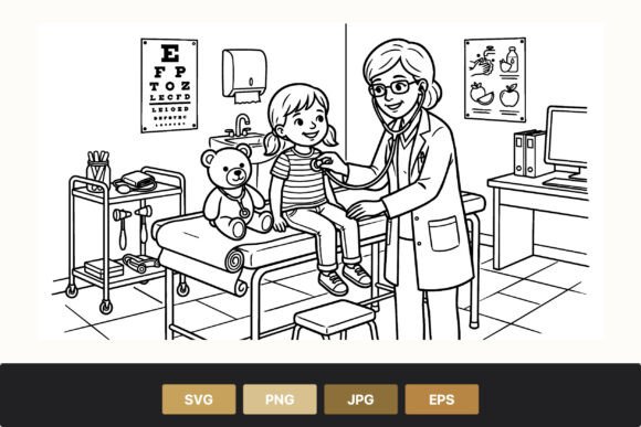 Download Doctor Examining Child Vector Art - Child vector Collection