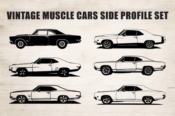 Download Classic Muscle Car Silhouette Set - Premium Bundle
