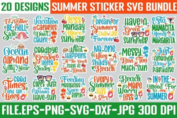 Download Summer Sticker SVG Bundle, Printable SVG - Printable Collection