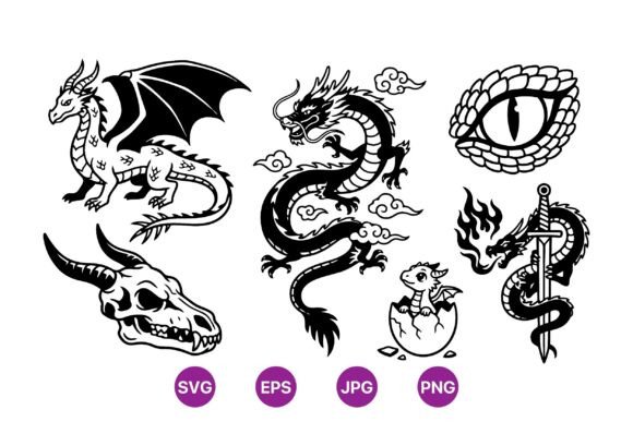 Download Mythical Dragon Tattoo Clipart - Dragon Collection